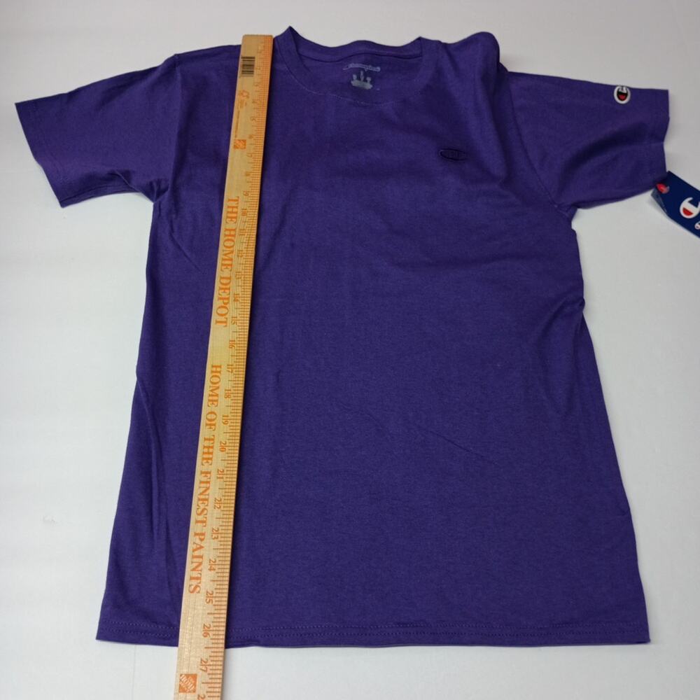 Champion‎ T-Shirt Mens S Purple Embroidered Logo Short Sleeve - Picture 5 of 7